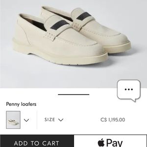 Penny Loafers - Cream with Black Accent